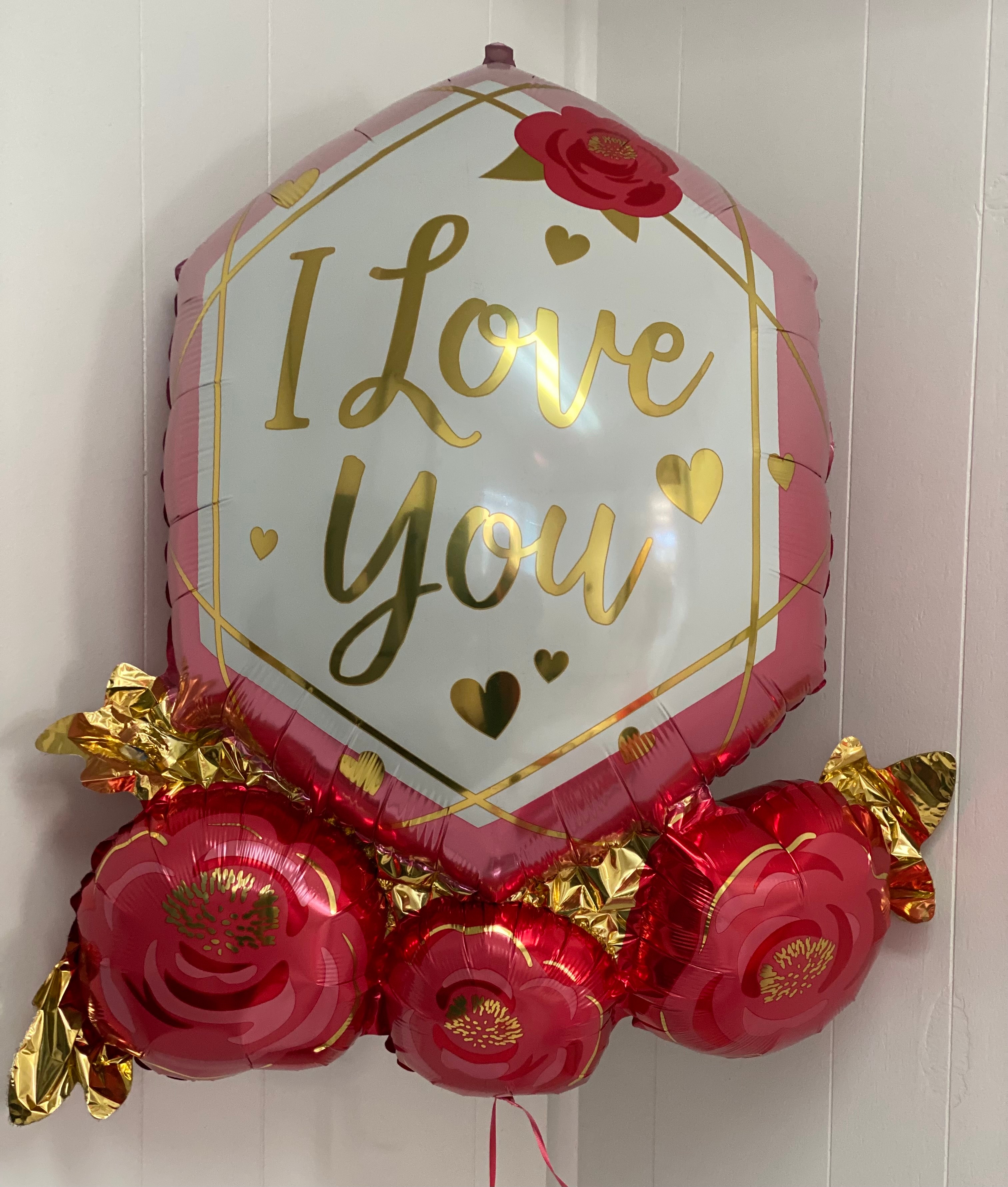 I LOVE YOU MYLAR ROSE
